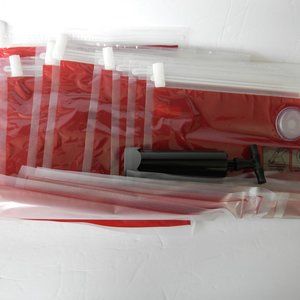 NEW  c e ll a 8-pc Reusable Vacuum Seal Antimicrobial Storage Bags REDWOOD